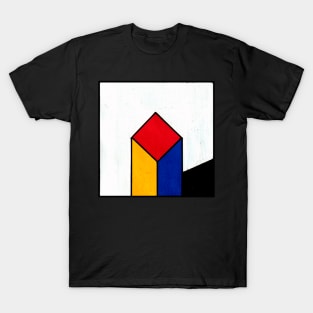 Mondrian Inspired Diamond Pillar Geometric Abstract Acrylic Painting T-Shirt